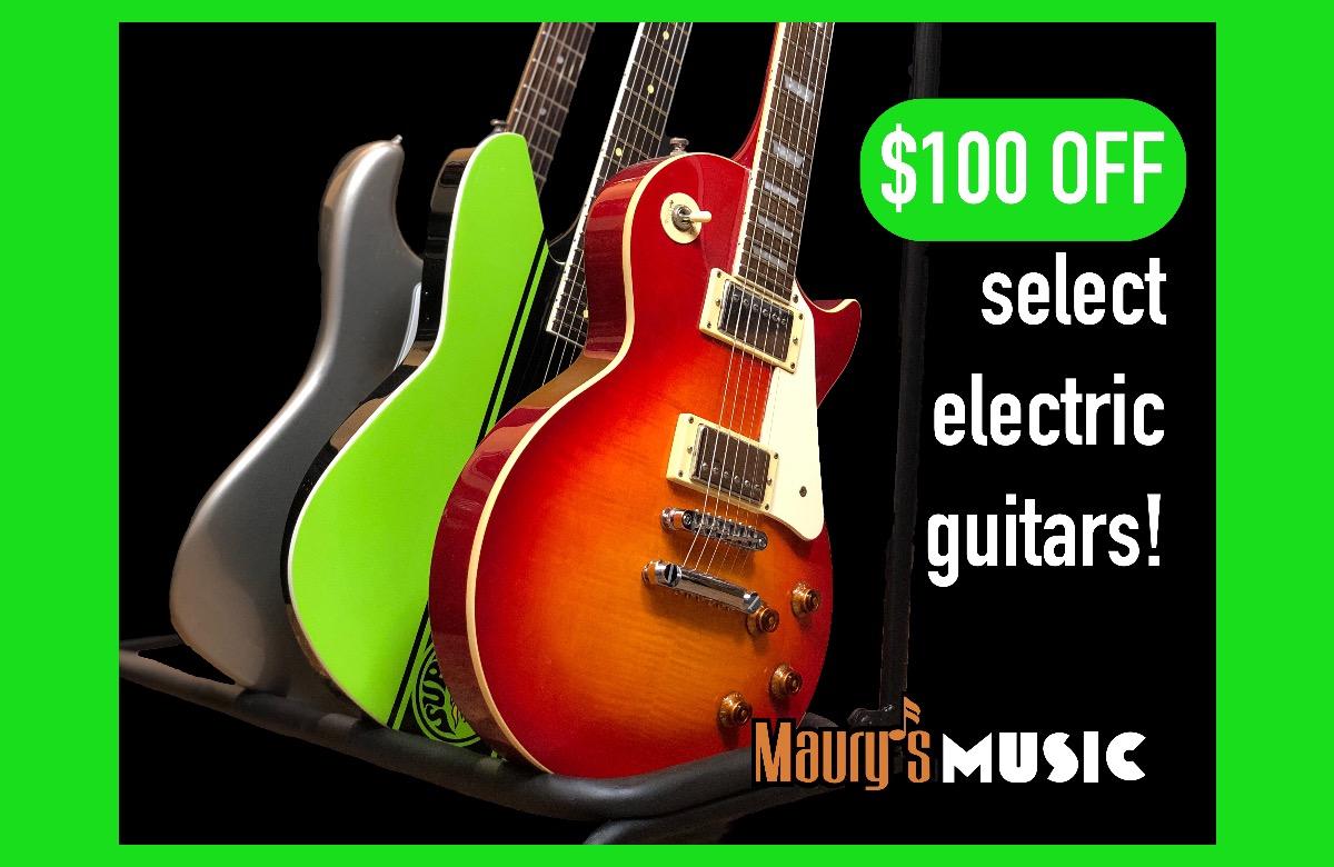 $100 OFF Select Electric Guitars