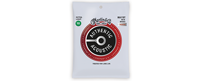 Martin MA170T Authentic Acoustic Strings - Lifespan 2.0 Treated 80 20 Bronze Extra Light